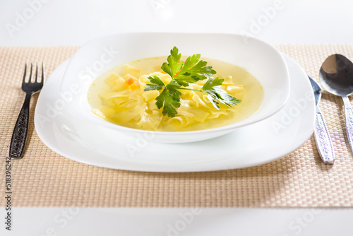 Broth - traditional Polish soup - healthy and nutritious.