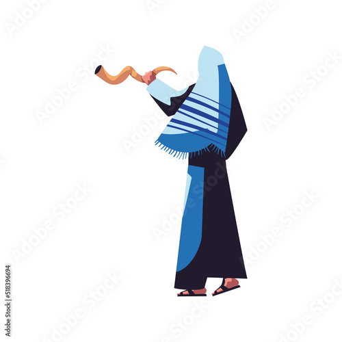 flat jew blowing a horn