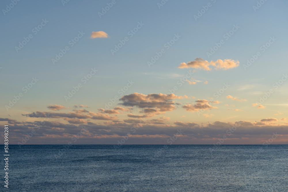 Cumulus clouds under water of Black Sea near Sudak, Crimea. Cumulus clouds under water of Black Sea near Sudak, Crimea.