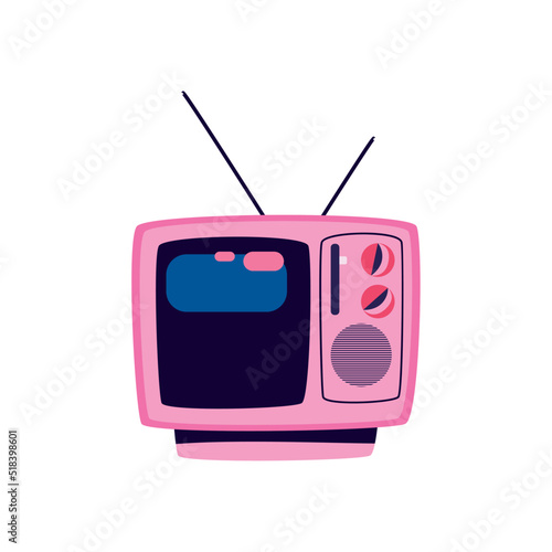 flat pink retro tv