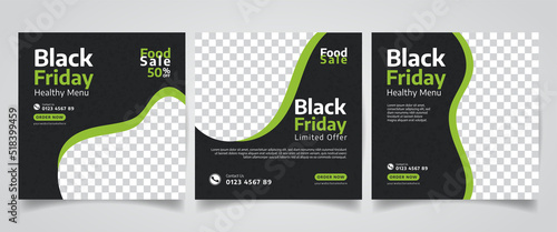 Social Media Posts for Food Promotion black friday sale banners, Banners Healthy Food Social Media Posts.