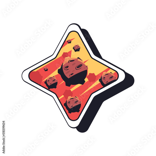 flat asteroid emblem