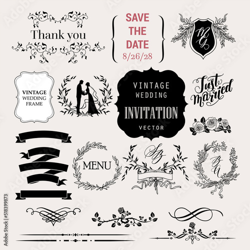 Festive wedding elements.