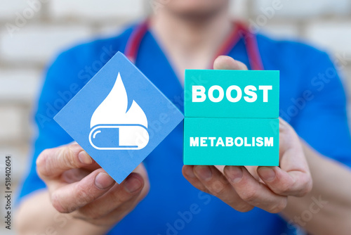 Boost your metabolism. Medical concept. Healthy lifestyle and body detox medicine advice. photo