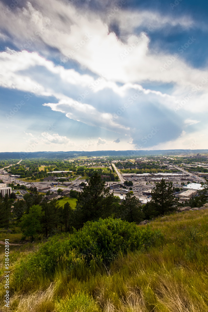 Clouds over Rapid City, South Dakota seen from Skyline Drive