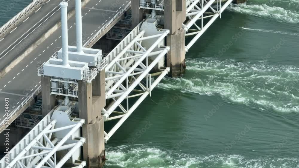 Eastern Scheldt Storm Surge Barrier Aerial View Eastern Scheldt Storm Surge Barrier Aerial View