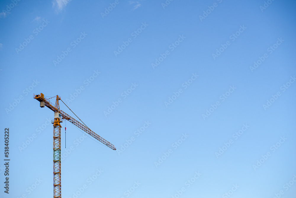 white peaceful sky, white cirrus clouds, beautiful sunny sky, blue sky, yellow lantern, minimalism, building, construction white peaceful sky, white cirrus clouds, beautiful sunny sky, blue sky, yellow lantern, minimalism, building, construction