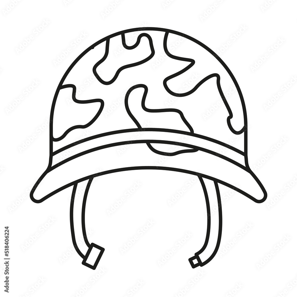 Helmet, soldier concept line icon. Simple element illustration. Helmet, soldier concept outline symbol design from war set. Can be used for web and mobile on white background Helmet, soldier concept line icon. Simple element illustration. Helmet, soldier concept outline symbol design from war set. Can be used for web and mobile on white background
