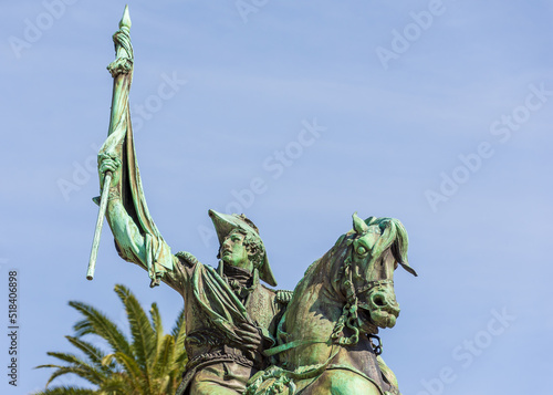 The Monument to General Belgrano (Monumento al General Manuel Belgrano) in Plaza de Mayo, a public square in front of the Casa Rosada in Buenos Aires, Argentina. photo
