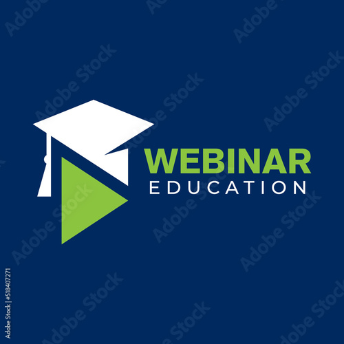 Vector logo of online webinar and education