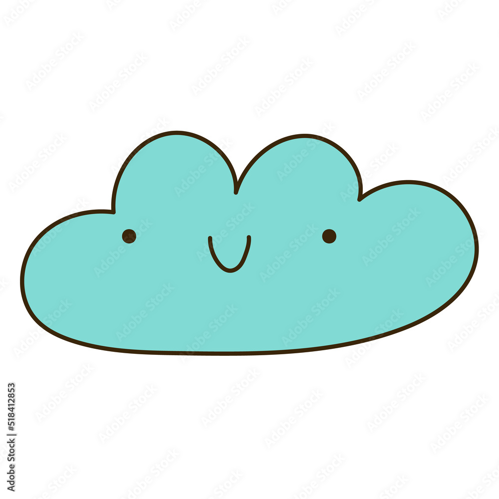 Cute cloud hand-drawn, doodle style, vector illustration Cute cloud hand-drawn, doodle style, vector illustration