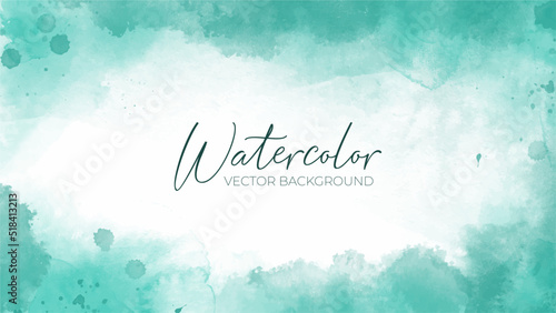 Abstract background with a teal coloured detailed watercolour texture design