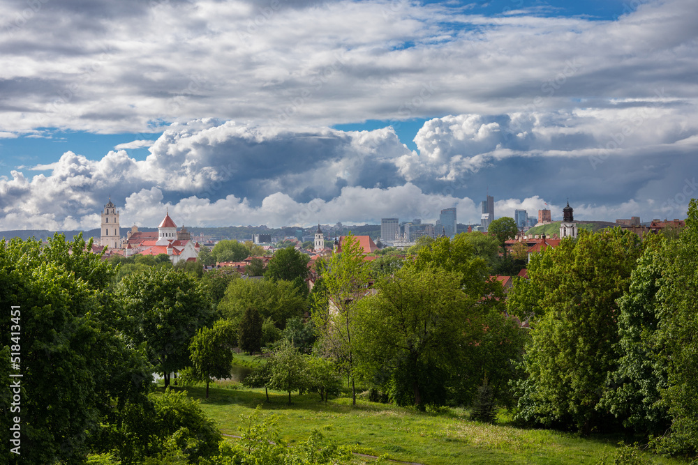 Vilnius old town panorama as seen from Subacius observation point