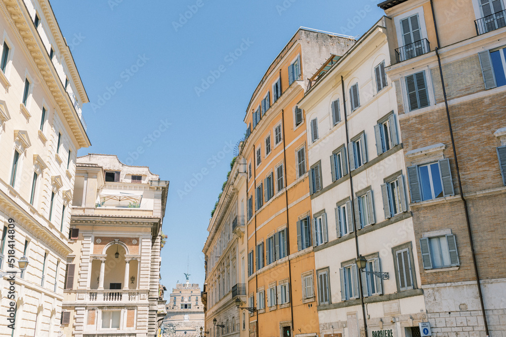Exterior Italian buildings in Rome, Italy