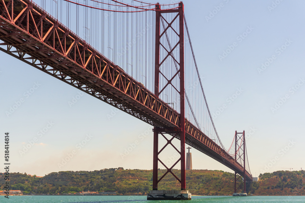 Portuguese bridge April 25 and Christ statue Portuguese bridge April 25 and Christ statue
