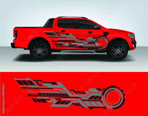 Vinyls sticker Decals for Car truck mini bus modify Motorcycle. Racing Vehicle Graphics kit isolated vector design race Elegant stripes modern red technology background for wrap