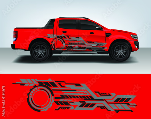 Vinyls sticker Decals for Car truck mini bus modify Motorcycle. Racing Vehicle Graphics kit isolated vector design race Elegant stripes modern red technology background for wrap