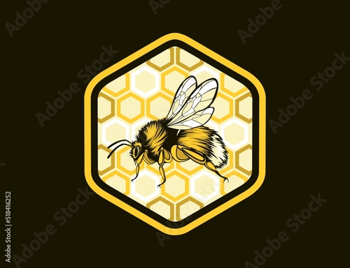 Bumblebee Vector Emblem Illustration