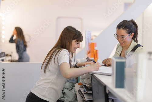 Wallpaper Mural esthetician serving a client Torontodigital.ca
