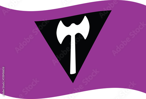 Waved Labrys Lesbian Flag