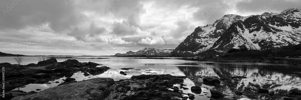 Rolvsfjorden fjord black and white lofoten islands norway 2 Rolvsfjorden fjord black and white lofoten islands norway 2