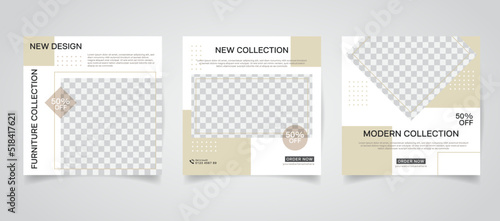 Design template for social media feeds and posts. Promotional template with modern style design.