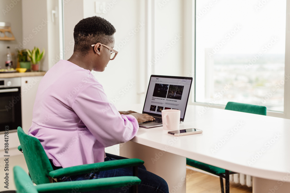 Woman at home using a laptop Woman at home using a laptop