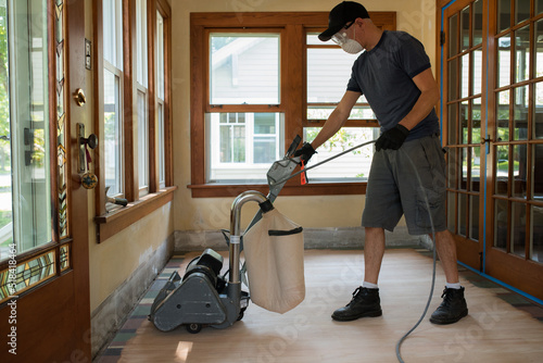 Man sanding