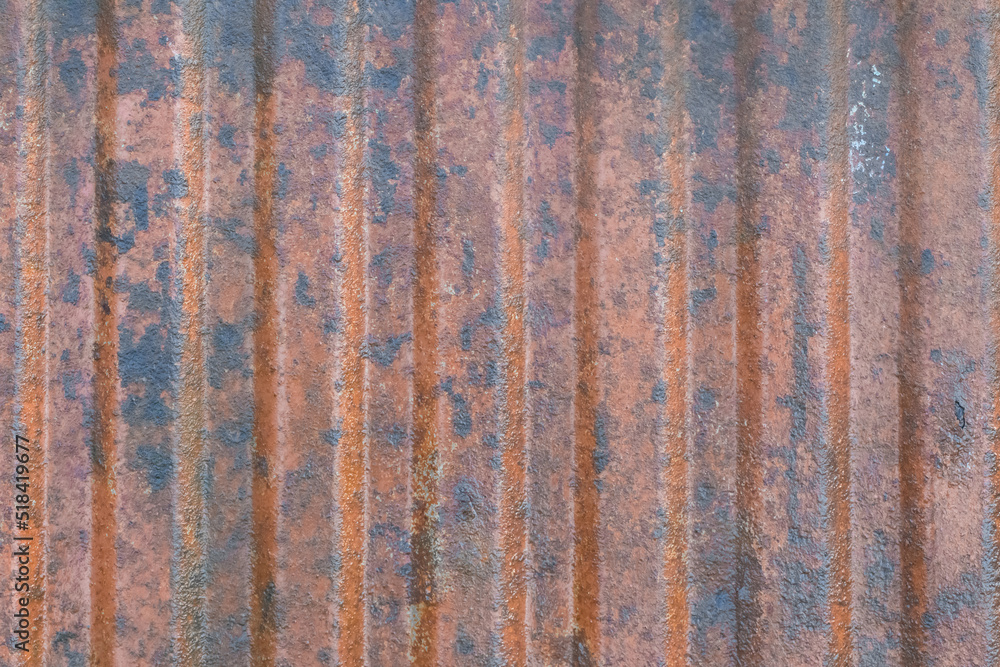 Old Rusty Brown Corrugated Metal Texture Abstract Background Steel Pattern
