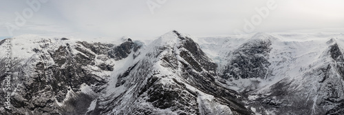 Jostedalsbreen Glacier national park aerial drone norway winter  photo