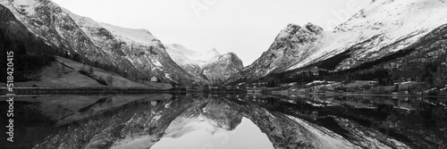 Oldevatnet Lake black and white norway