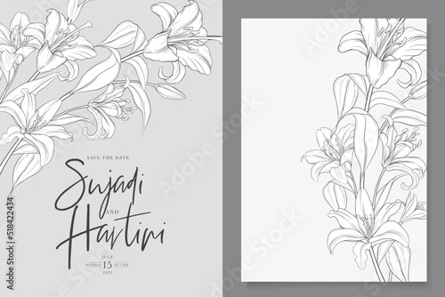 hand drawn lily frame design