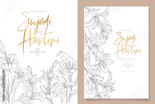 hand drawn lily frame design