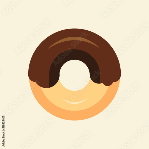 yummy brown chocolate donut vector