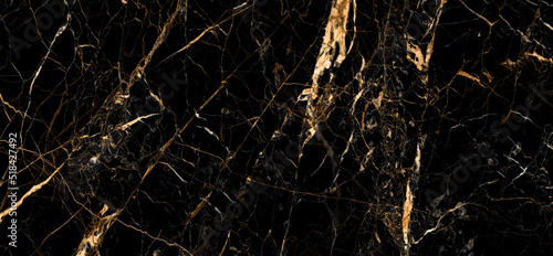 Gold Patterned natural of black marble (Gold Russia) texture background for product design