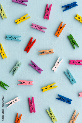 Colorful clothespin background photo