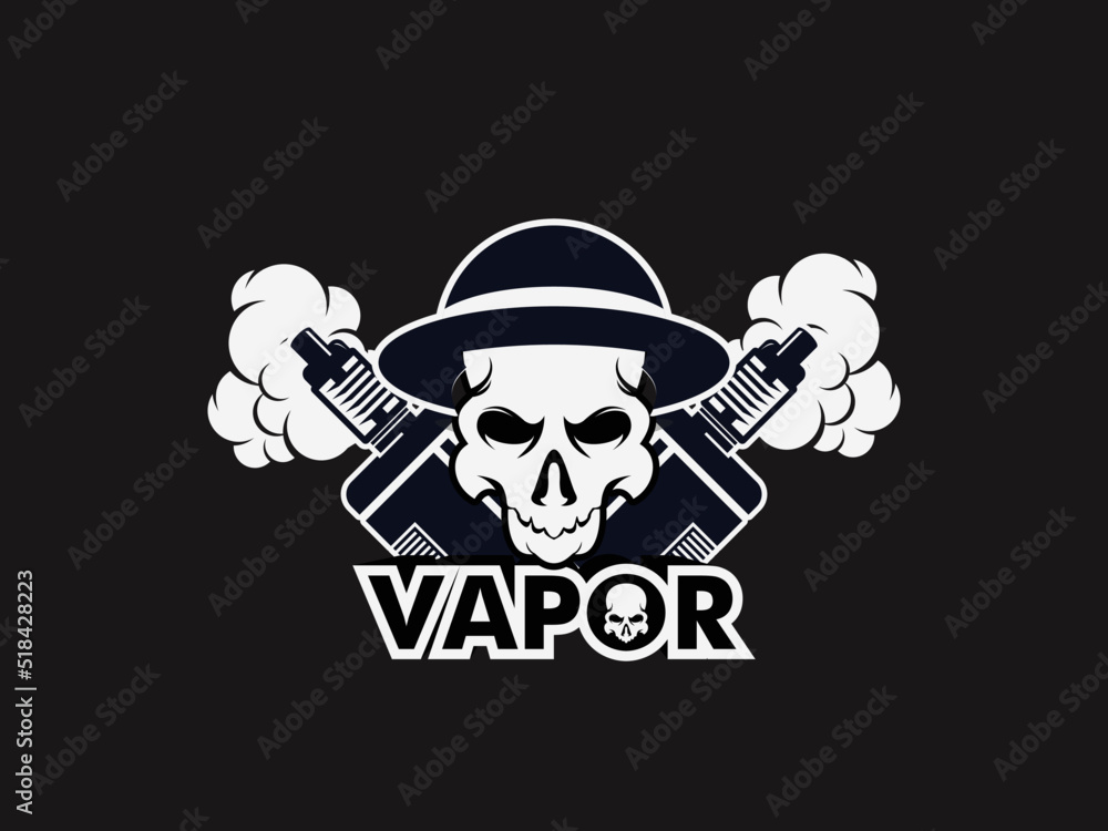 skull vape with strawhat