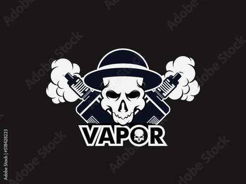 skull vape with strawhat