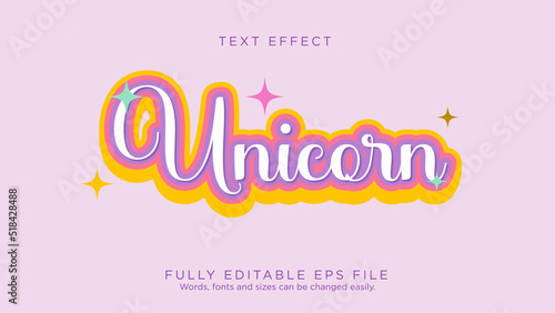 Unicorn Logo Text Effect Font Type