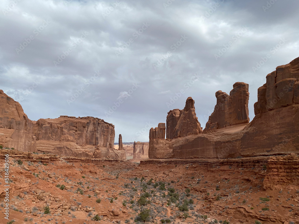 Photo of Park Avenue Trail on Arches Entrance Road in Arches National Park located in Moab, Utah, United States USA. Photo of Park Avenue Trail on Arches Entrance Road in Arches National Park located in Moab, Utah, United States USA.