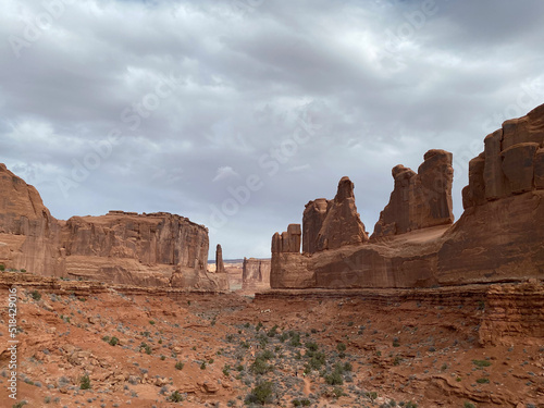 Photo of Park Avenue Trail on Arches Entrance Road in Arches National Park located in Moab, Utah, United States USA. © patrimonio designs