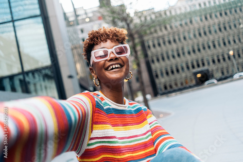 Funny woman taking photography