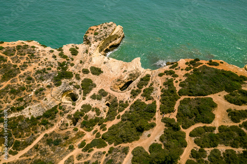 Algarve Algar de Benagil cave drone view Portugal  photo
