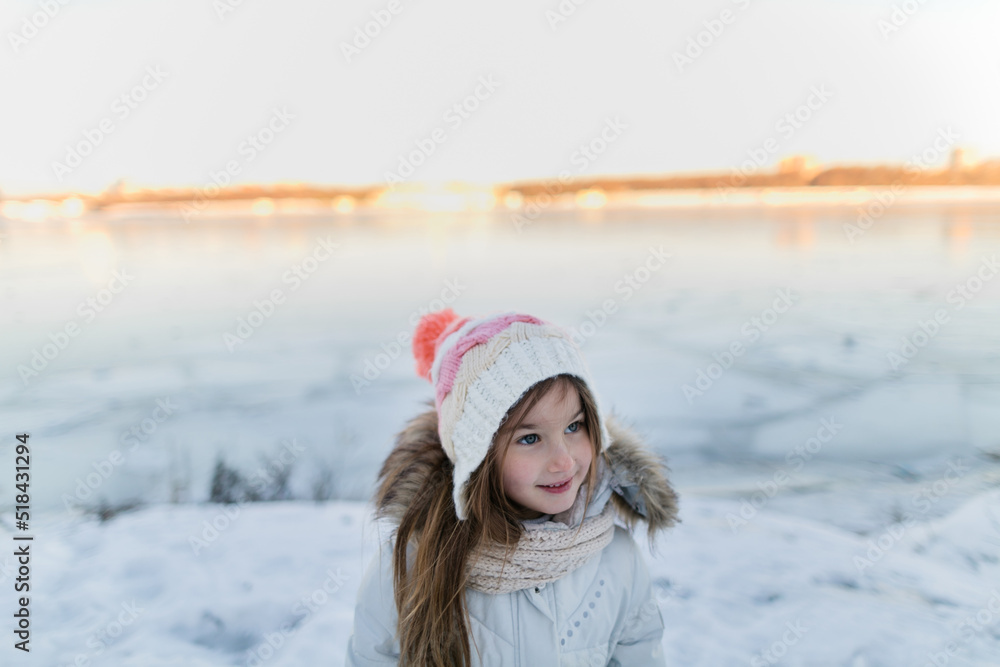 Child enjoys wintry weather Child enjoys wintry weather