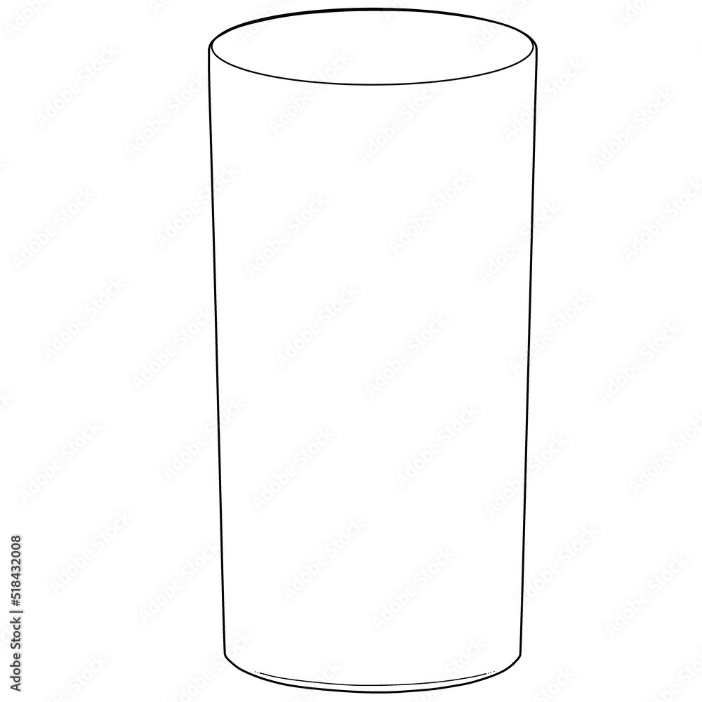Simple cup line drawing illustration design Stock Illustration