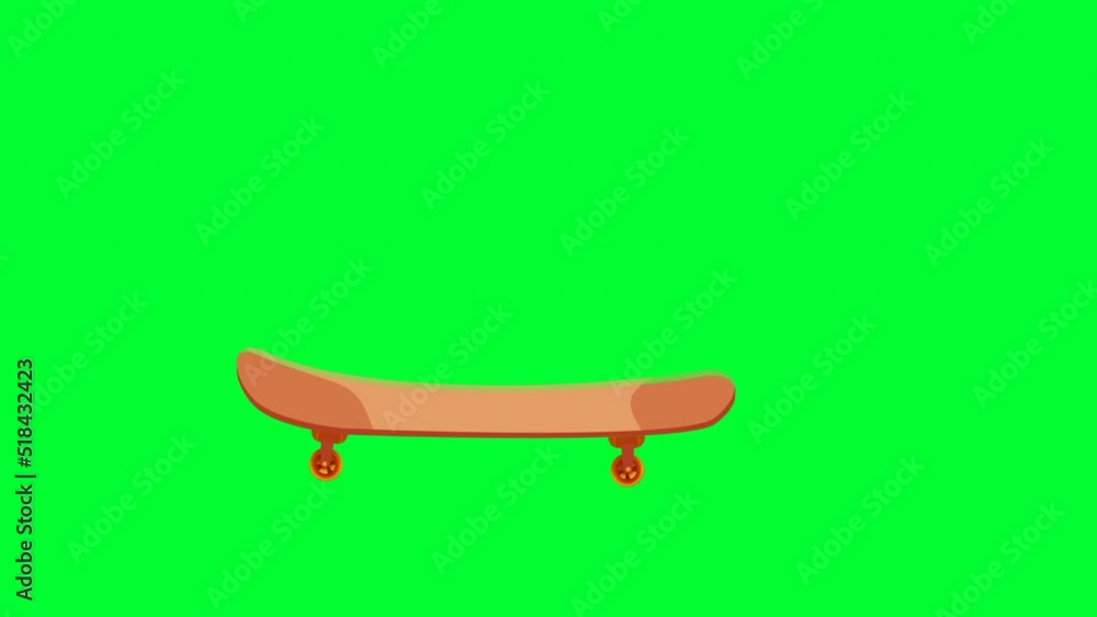Skateboard animation in green screen. 2d Cartoon skateboarding video animation loop. 4k animation trolley skateboard. Skateboard animation in green screen. 2d Cartoon skateboarding video animation loop. 4k animation trolley skateboard.