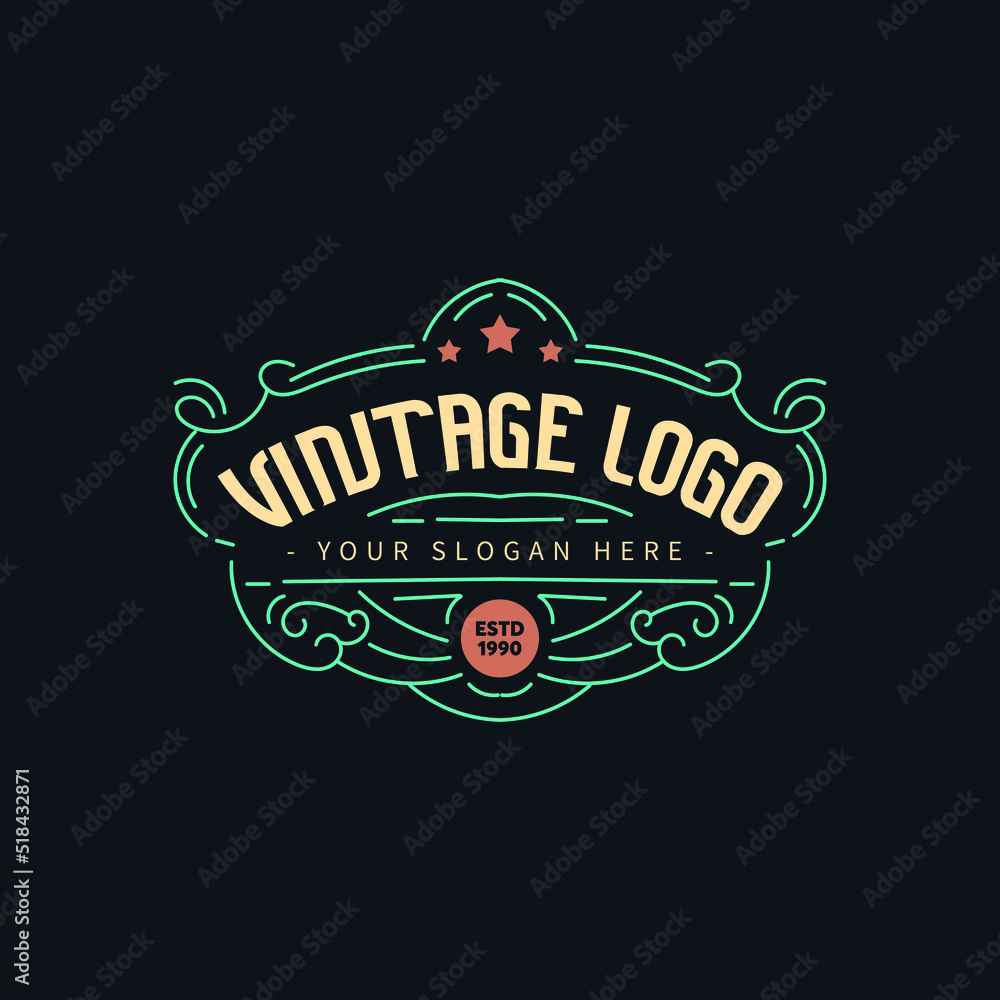 Obraz premium Vintage Retro Vector Logo for banner