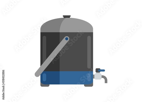 Water thermos with faucet. Simple flat illustration