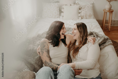 A lesbian couple getting engaged