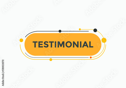 testimonial text button. testimonial speech bubble. testimonial sign icon.
